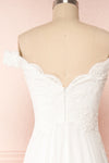 Amanda White Off-Shoulder Maxi Bridal Dress | Boudoir 1861 back close up