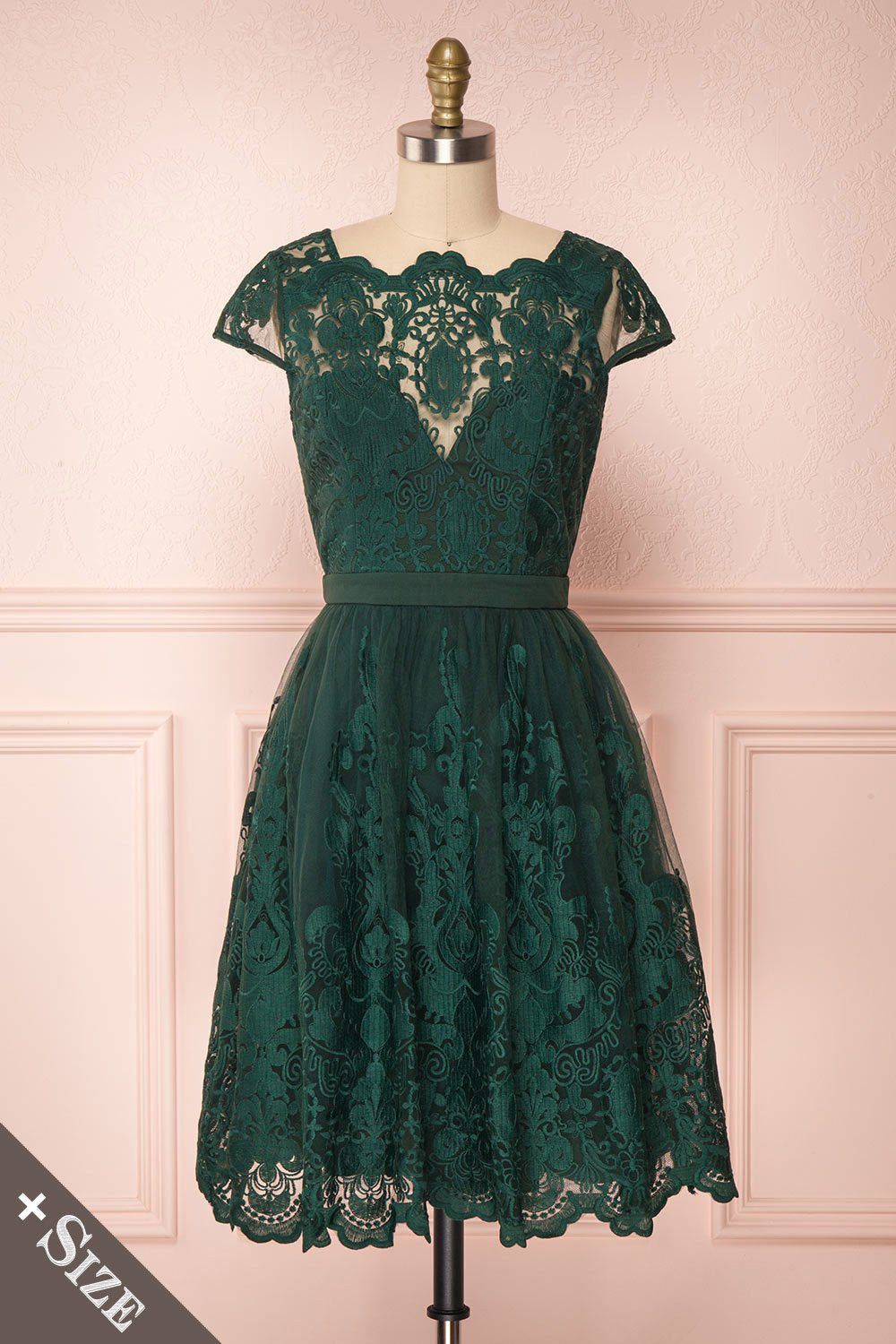 Andela Green Lace A-Line Cocktail Dress | Boutique 1861