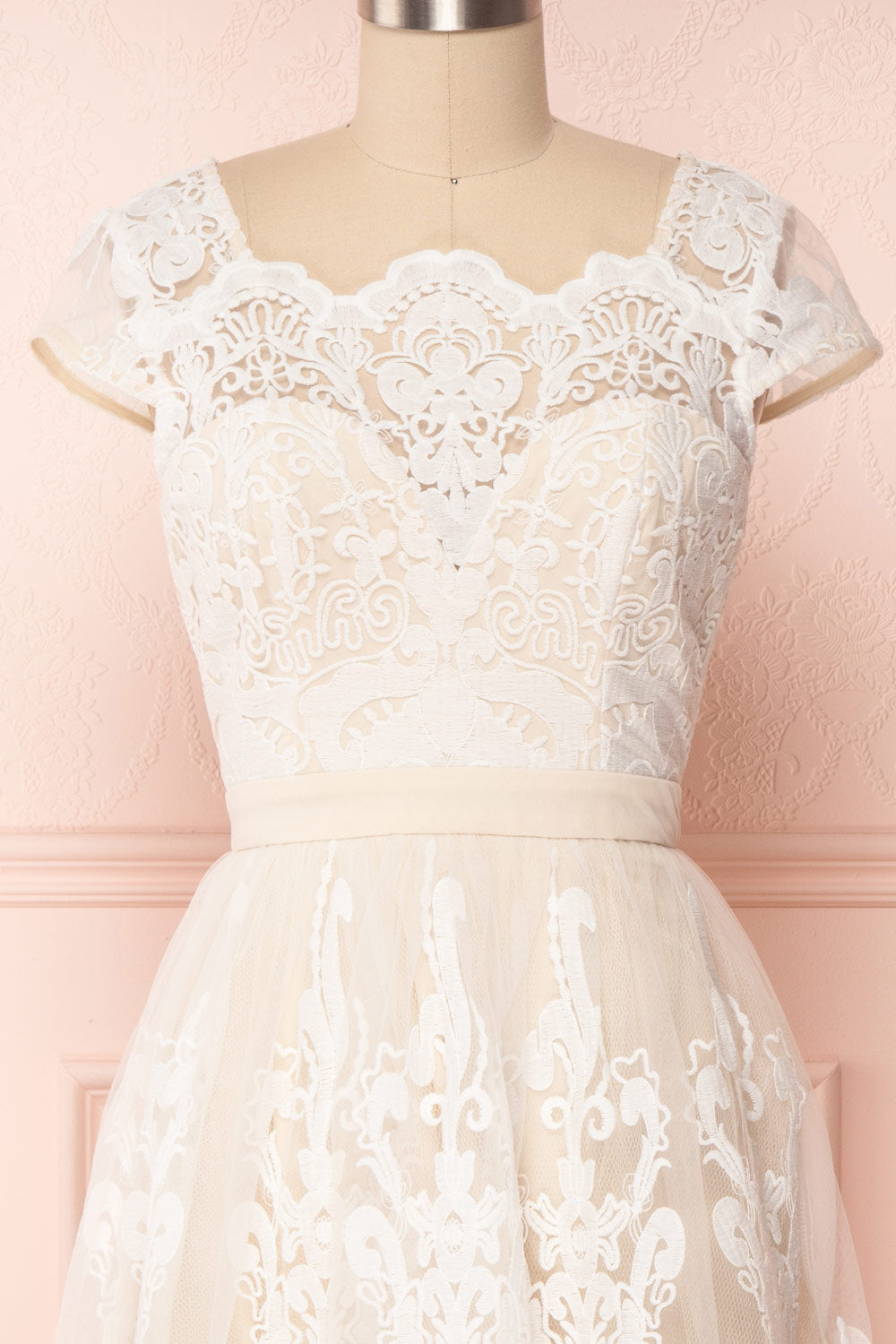 Andela Ivory Lace A-Line Cocktail Dress | Boudoir 1861 2