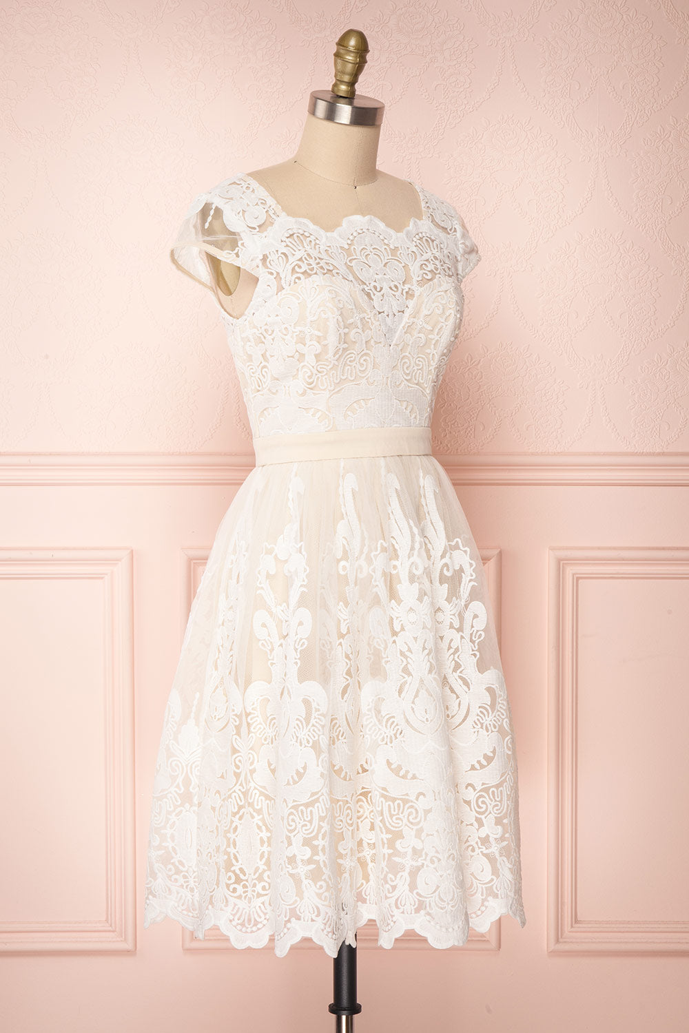 Andela Ivory Lace A-Line Cocktail Dress | Boudoir 1861 3