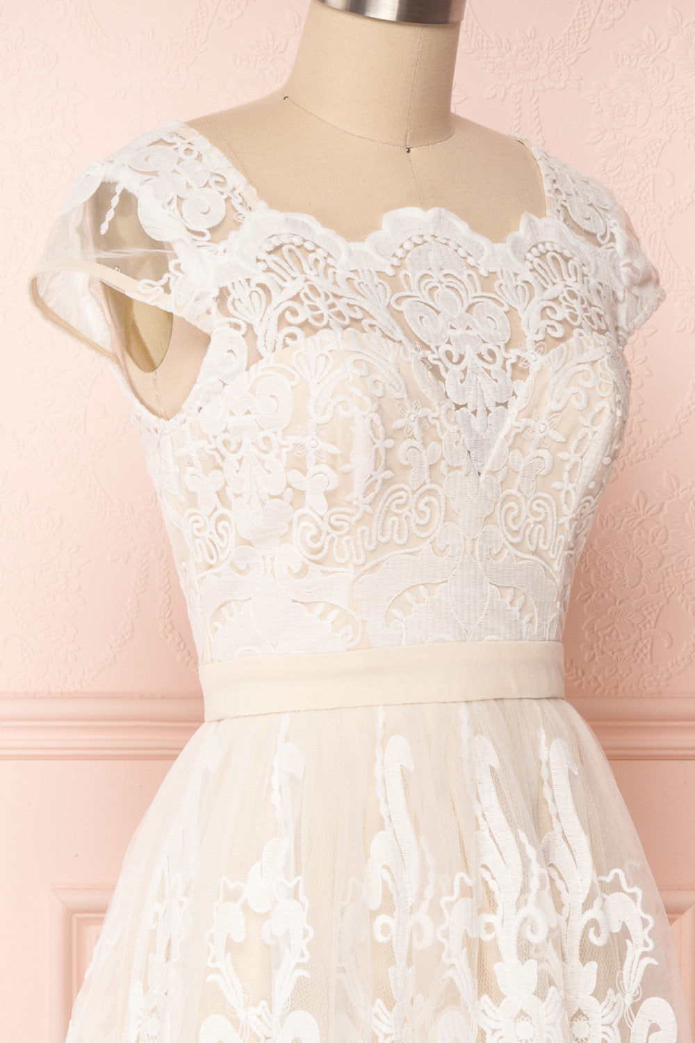Andela Ivory Lace A-Line Cocktail Dress | Boudoir 1861 4