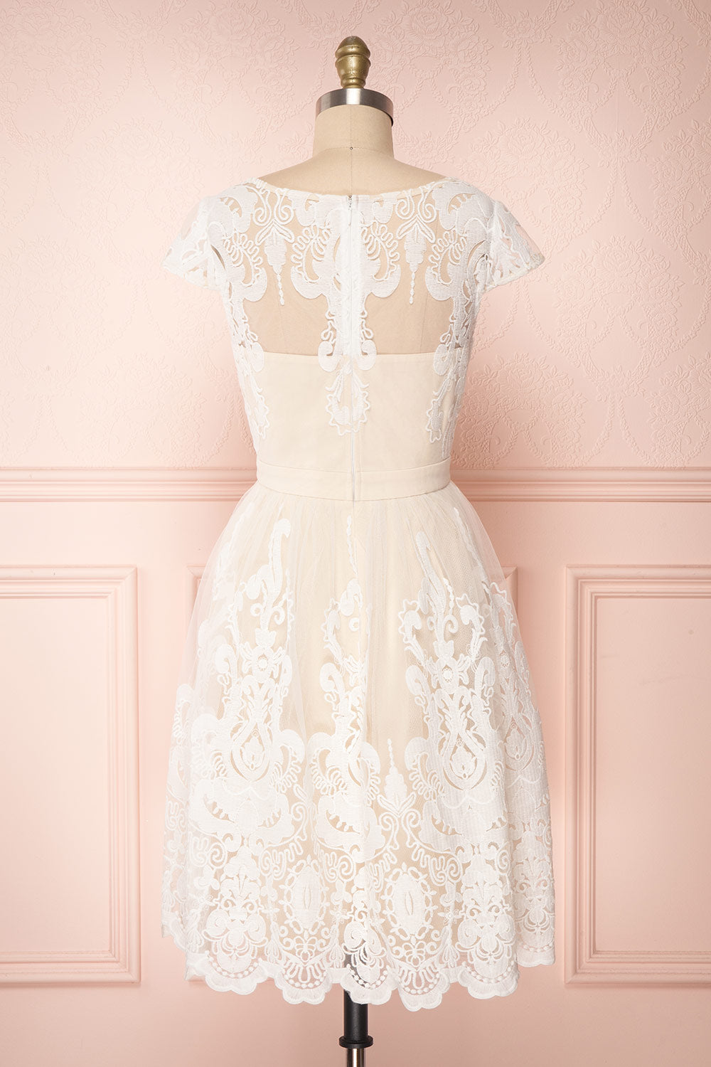 Andela Ivory Lace A-Line Cocktail Dress | Boudoir 1861 5
