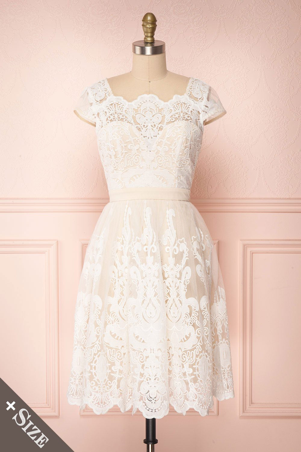 Andela Ivory Lace A-Line Cocktail Dress | Boudoir 1861