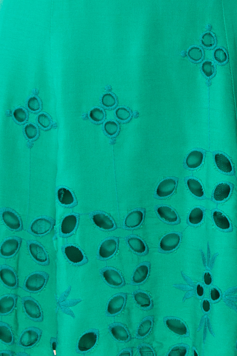 Andreia Turquoise Openwork Short Dress | Boutique 1861 fabric