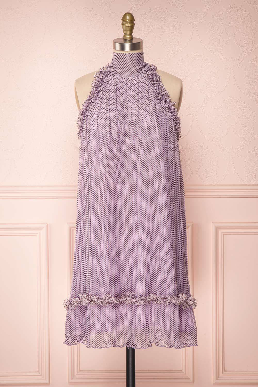 Andzelika Purple Flared Halter Cocktail Dress | Boutique 1861
