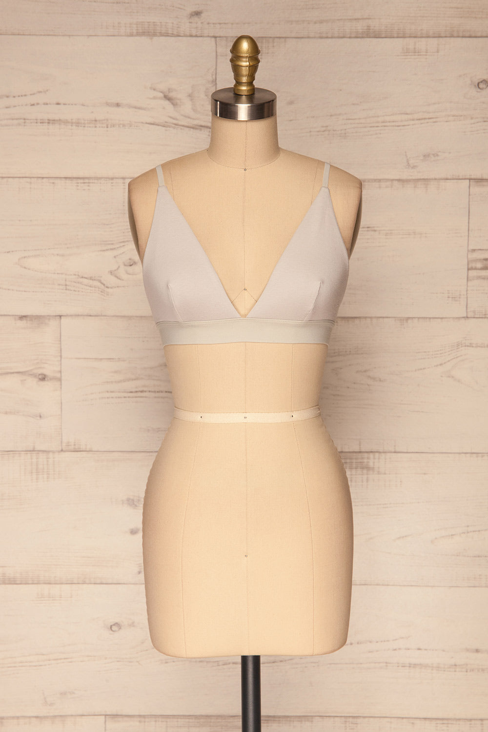 Aneby Grey Triangle Bralette | La petite garçonne front view