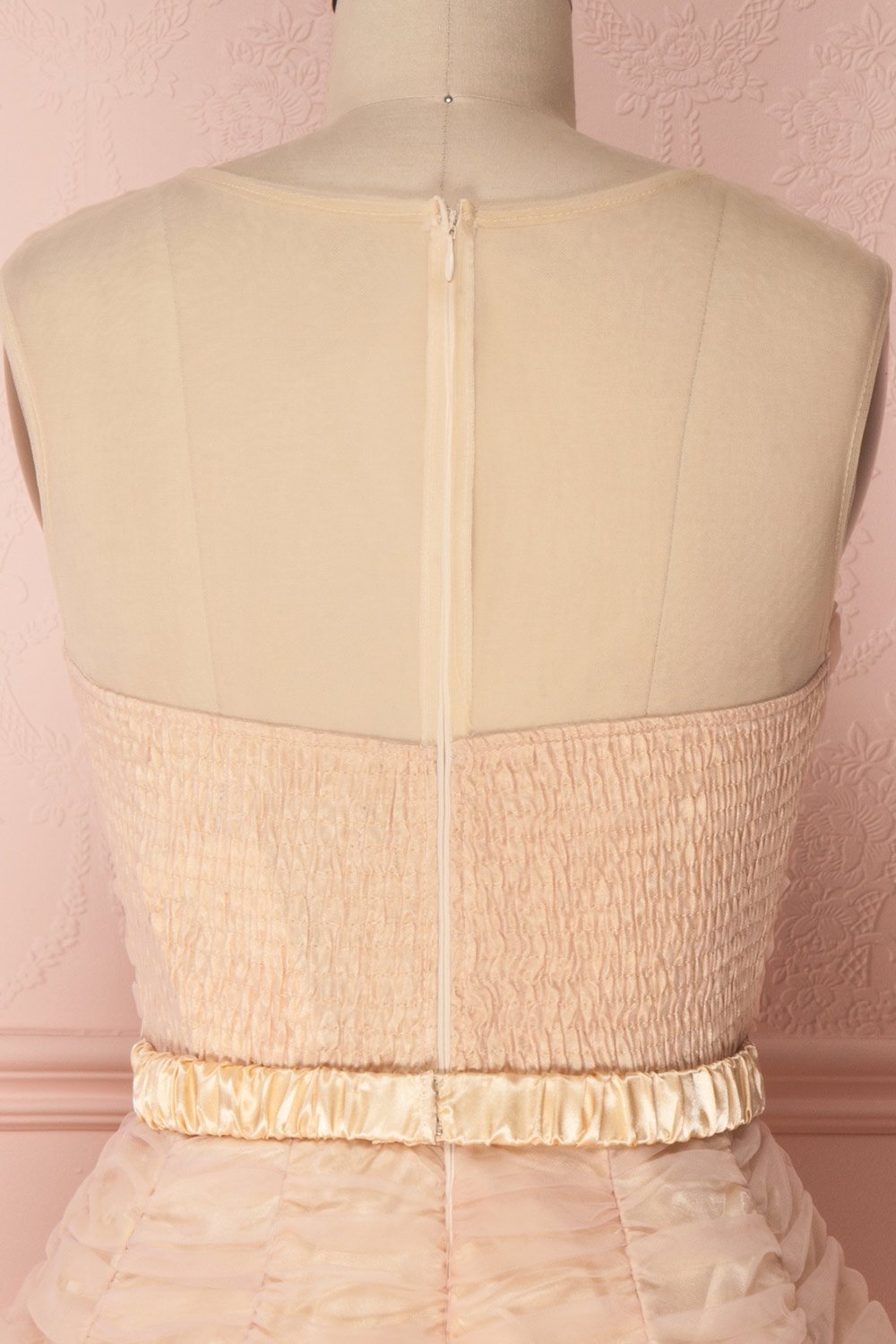 Anisa Blush Pink & Cream Pleated Tulle A-Line Dress | Boutique 1861 6