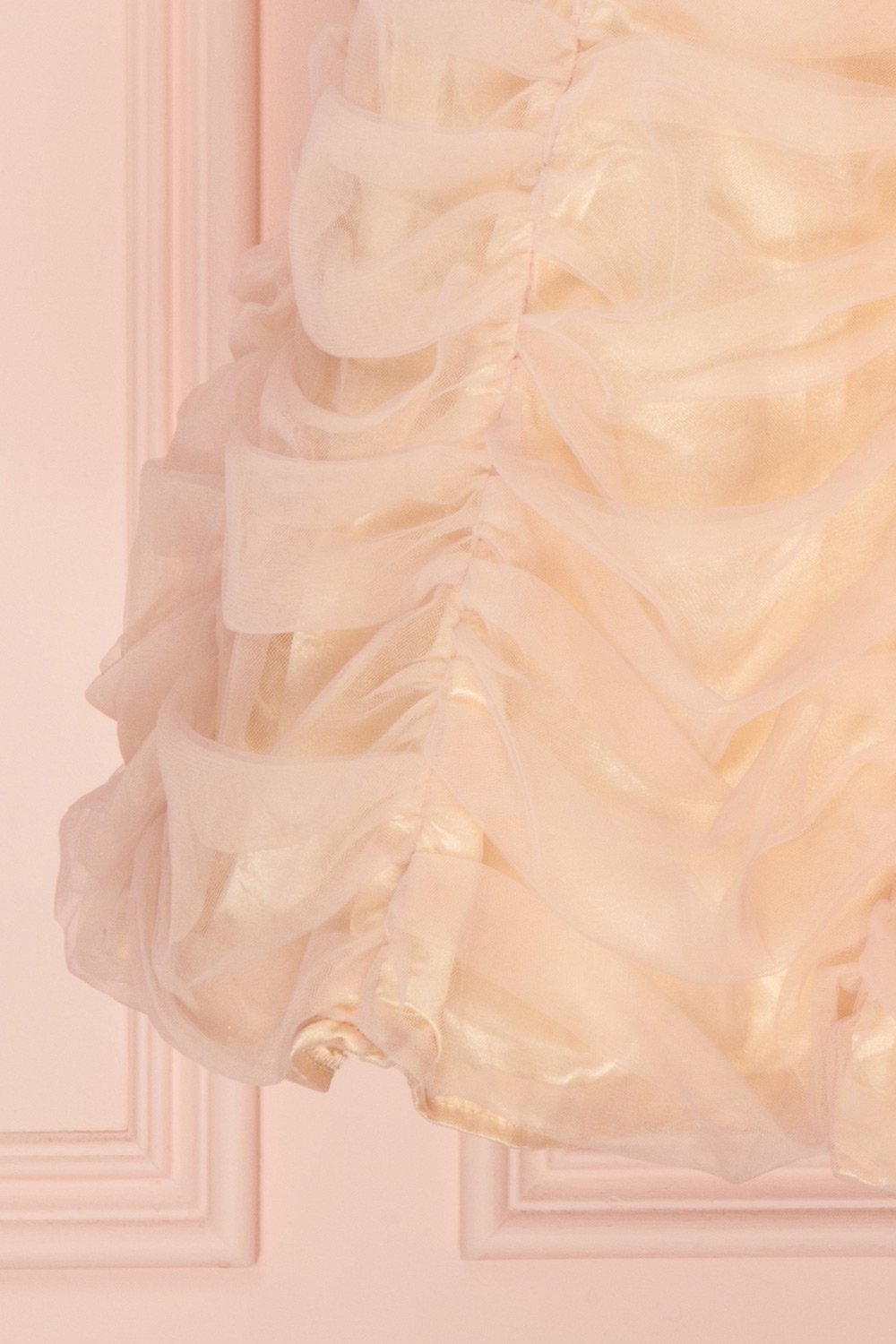 Anisa Blush Pink & Cream Pleated Tulle A-Line Dress | Boutique 1861 7