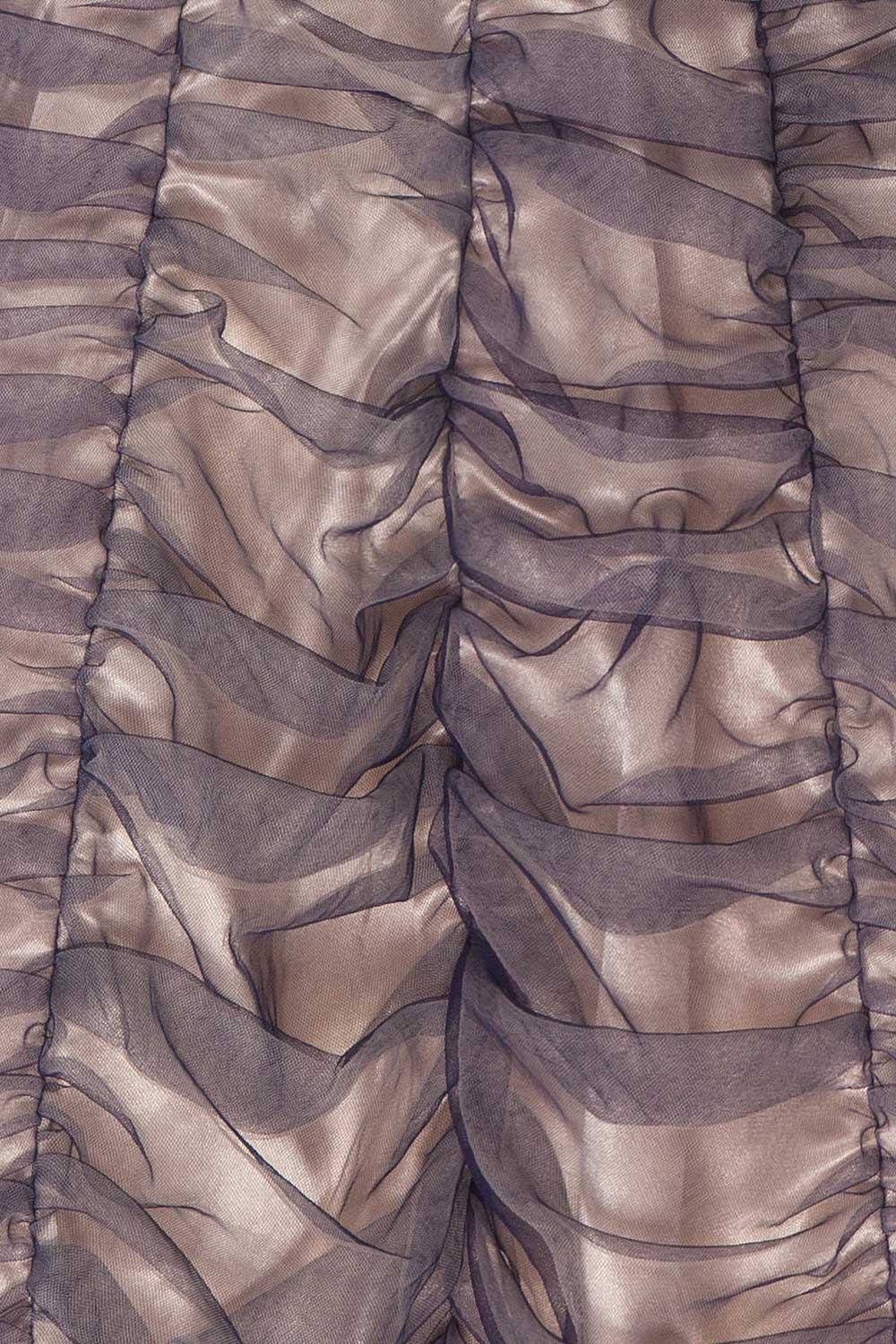 Anisa Navy Blue & Cream Pleated Tulle A-Line Dress | Boutique 1861 8