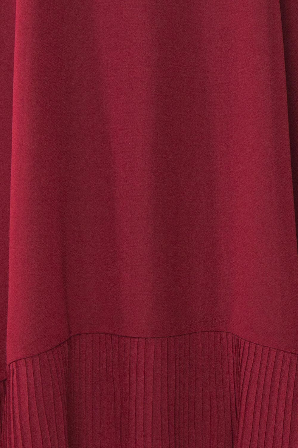 Anisha Burgundy Wide Long Sleeve Dress w/ Frills | Boutique 1861 fabric