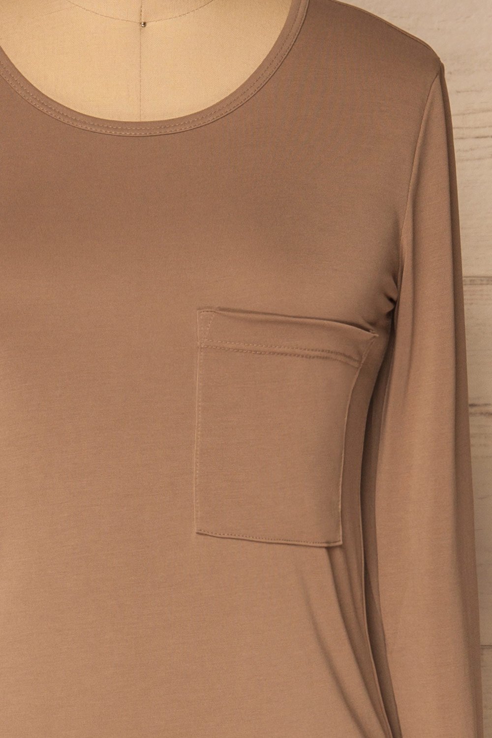 Anixis Latte Taupe Midi Tunic Dress | La Petite Garçonne