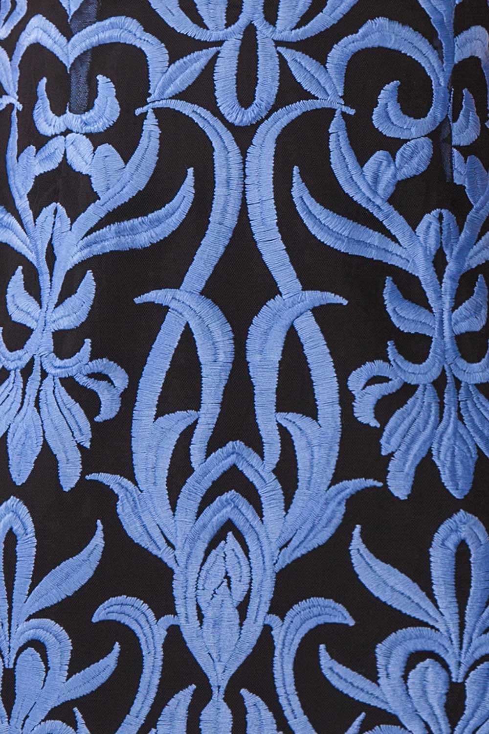 Ann-Maxime Periwinkle Blue Embroidered Fitted Dress | Boutique 1861 8