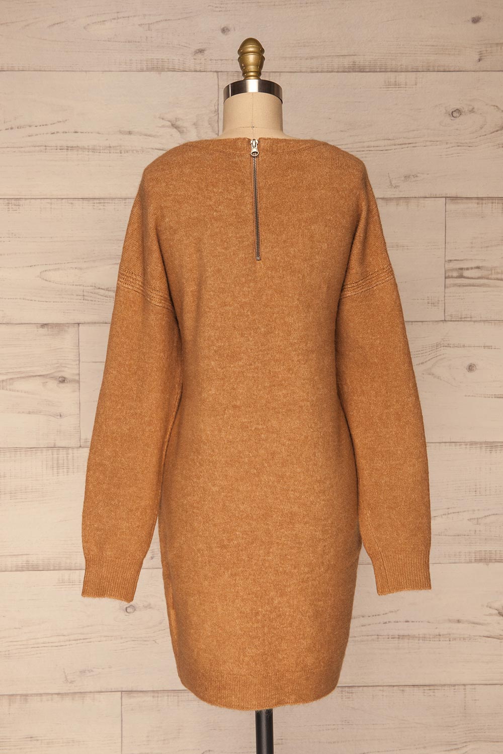 Apeldoorn Sweater Dress | Robe Taupe back view | La Petite Garçonne