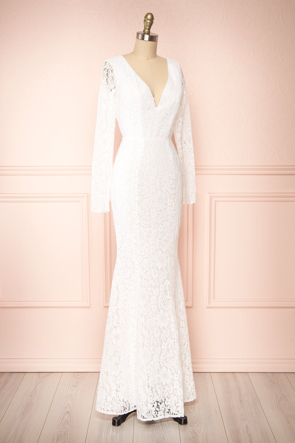 Araceli Floral Lace Mermaid Bridal Gown | Boudoir 1861 side view