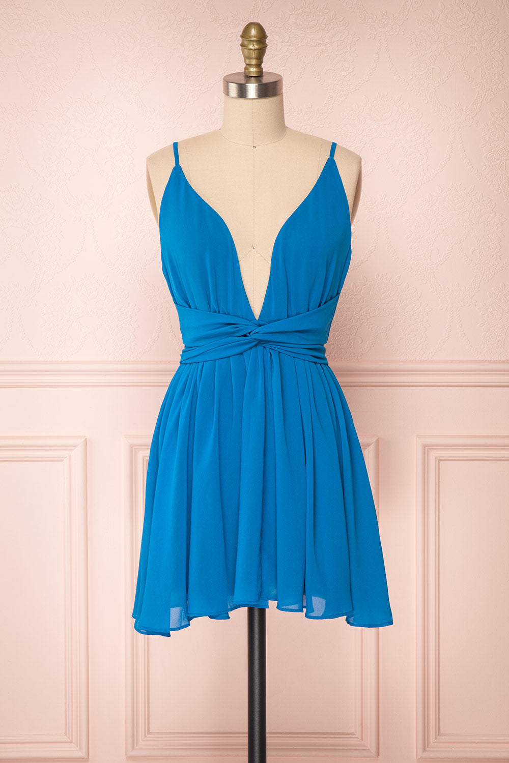Arachne Teal Short Chiffon A-Line Dress | Boutique 1861 1