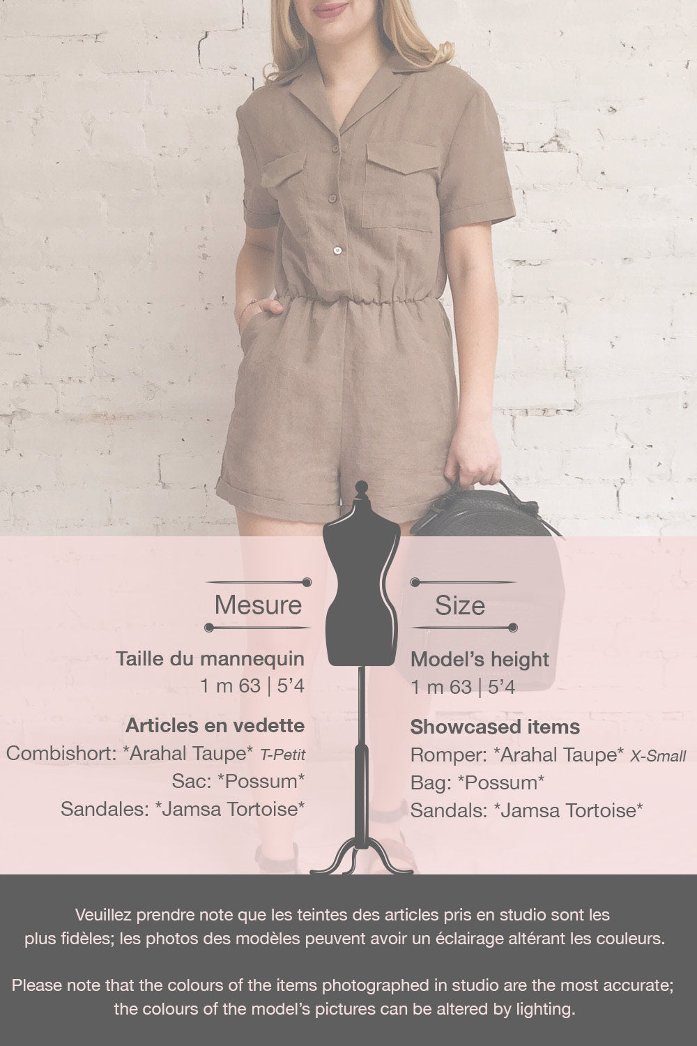 Arahal Taupe Short-Sleeved Linen Romper | La petite garçonne template