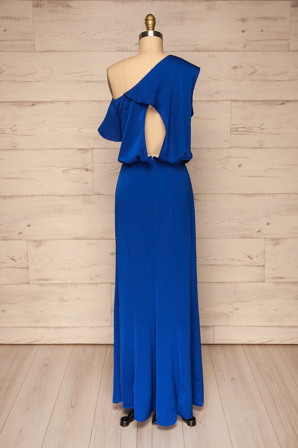 Ardee Marine Blue Satin Gown | Robe | La Petite Garçonne back view