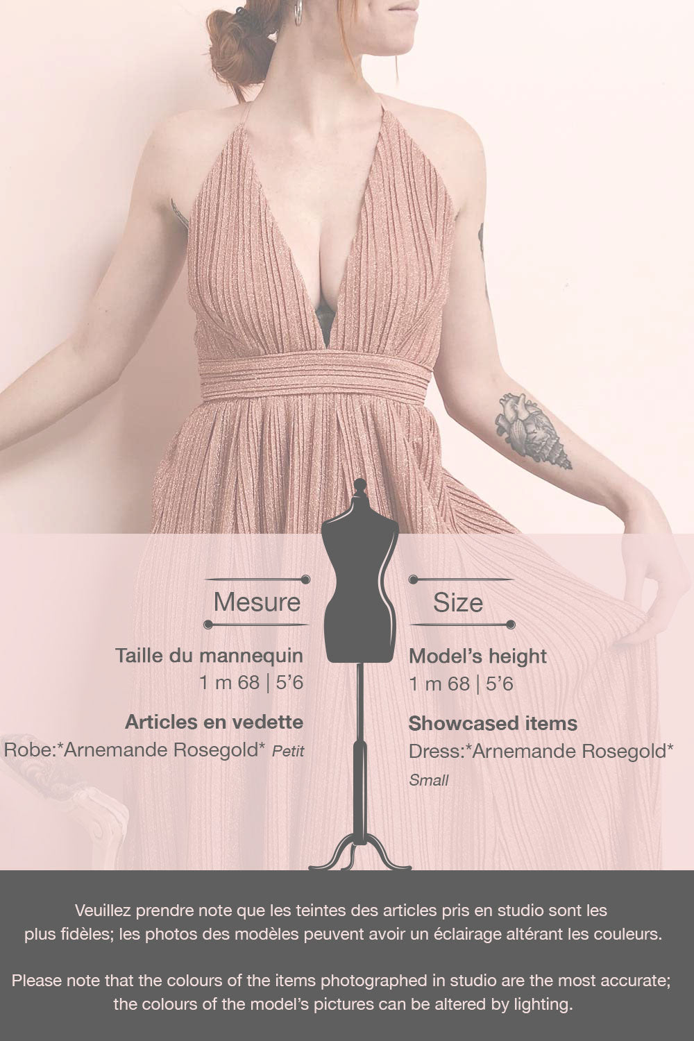 Arnemande Rosegold Pleated Gown w/ Glitters | Boutique 1861 template
