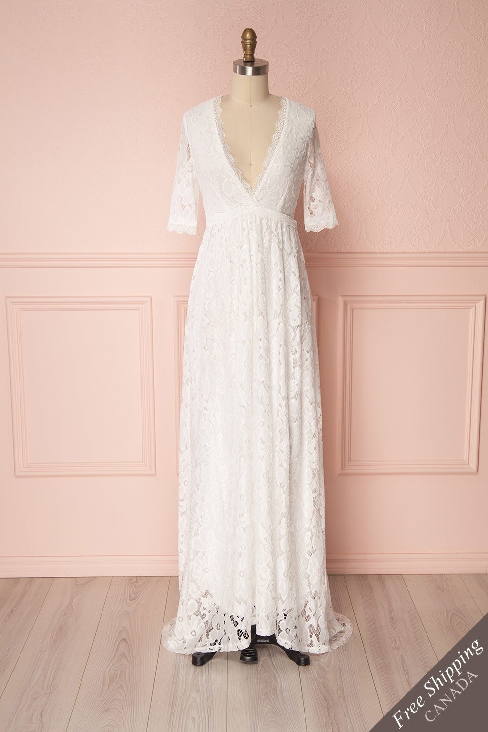 Arynn White Lace Bridal Maxi Dress | Boudoir 1861