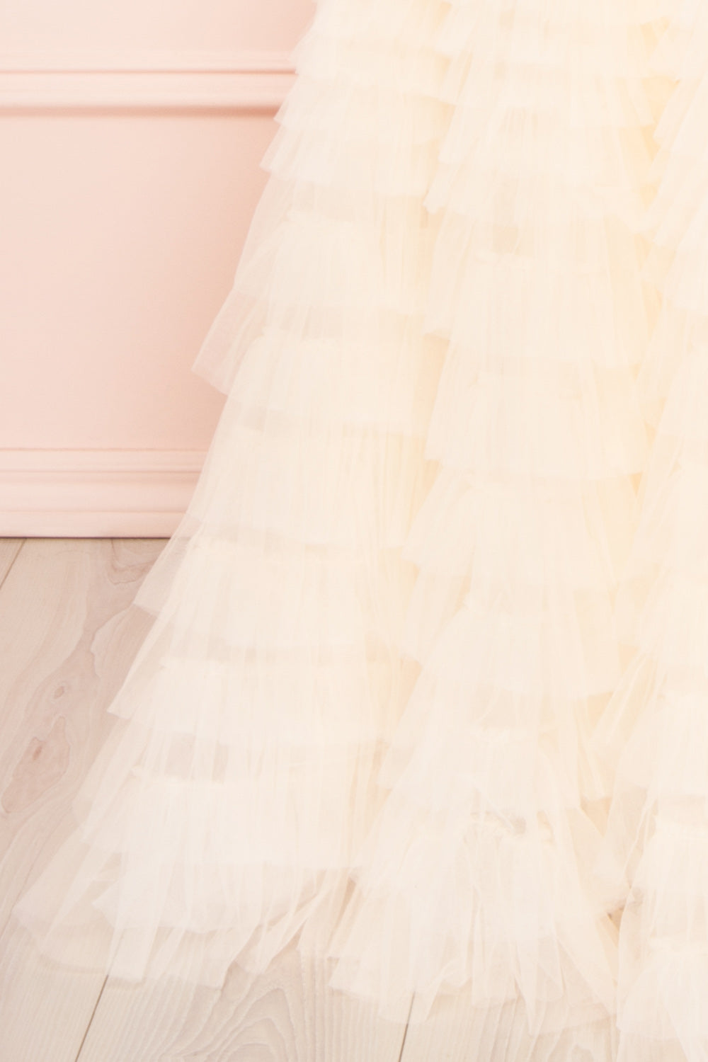 Asako Ivory Bustier Layered Tulle Maxi Dress | Boudoir 1861 skirt