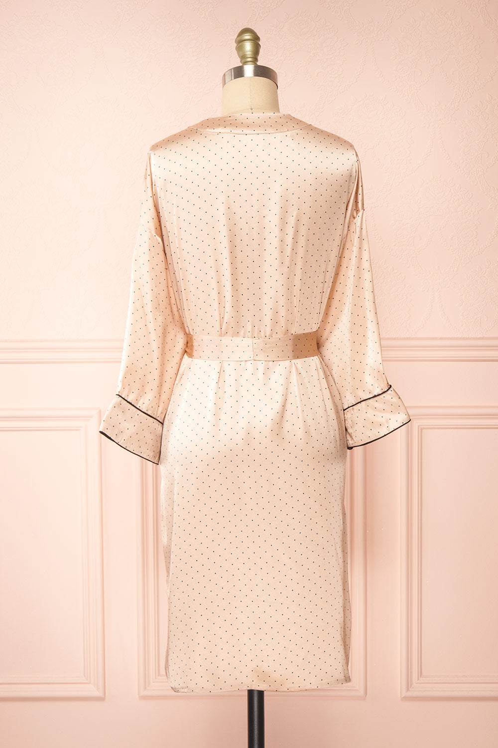 Asami Pink Polka Dot Satin Kimono | Boutique 1861 back view