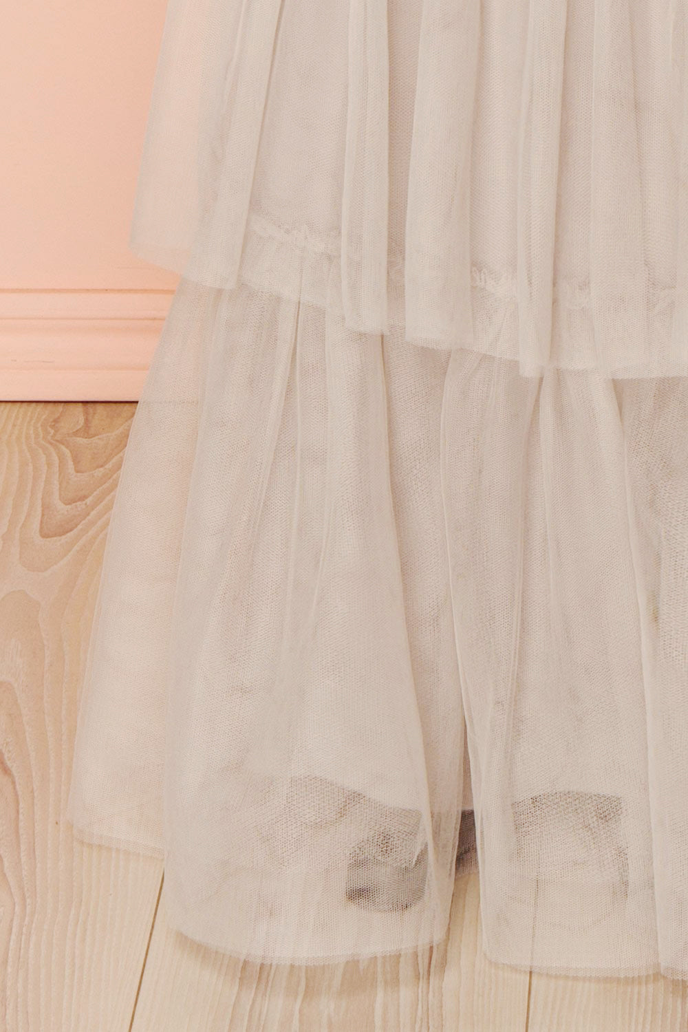 Ashlyn Grey Lace & Tulle Gown | Boudoir 1861 bottom close-up