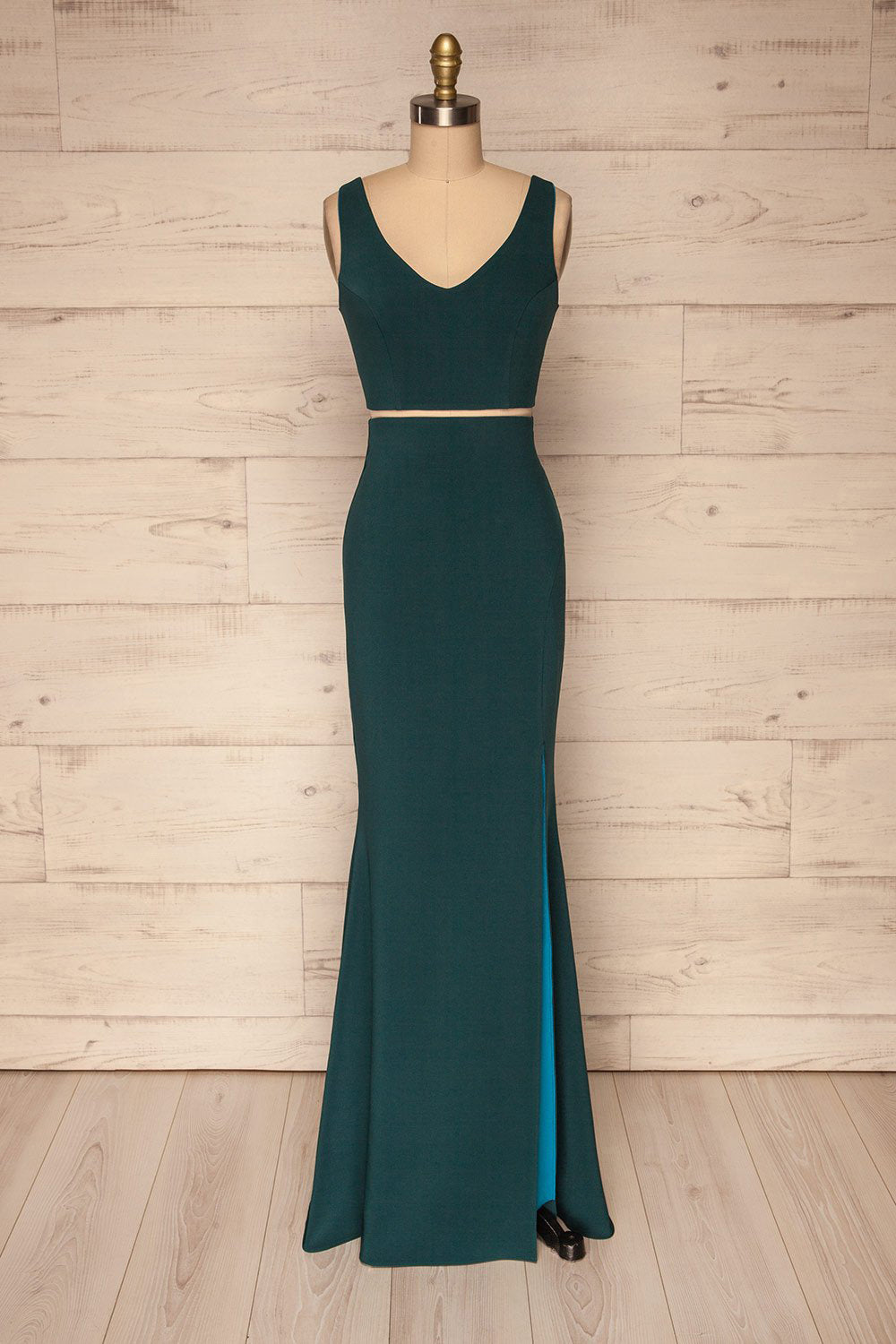 Athenia Dark Green Top & Skirt Set | La petite garçonne plus