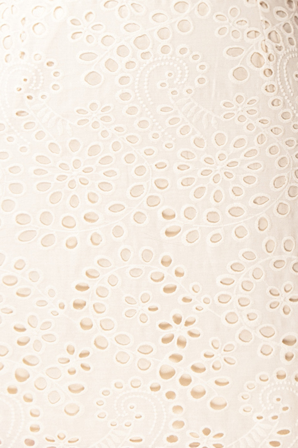 Aubane Cream Lace Midi Skirt w/ Back Slit | Boutique 1861 fabric