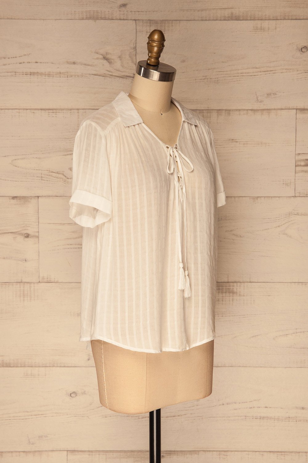 Aubange White Laced Neckline Blouse | La Petite Garçonne Chpt. 2 4