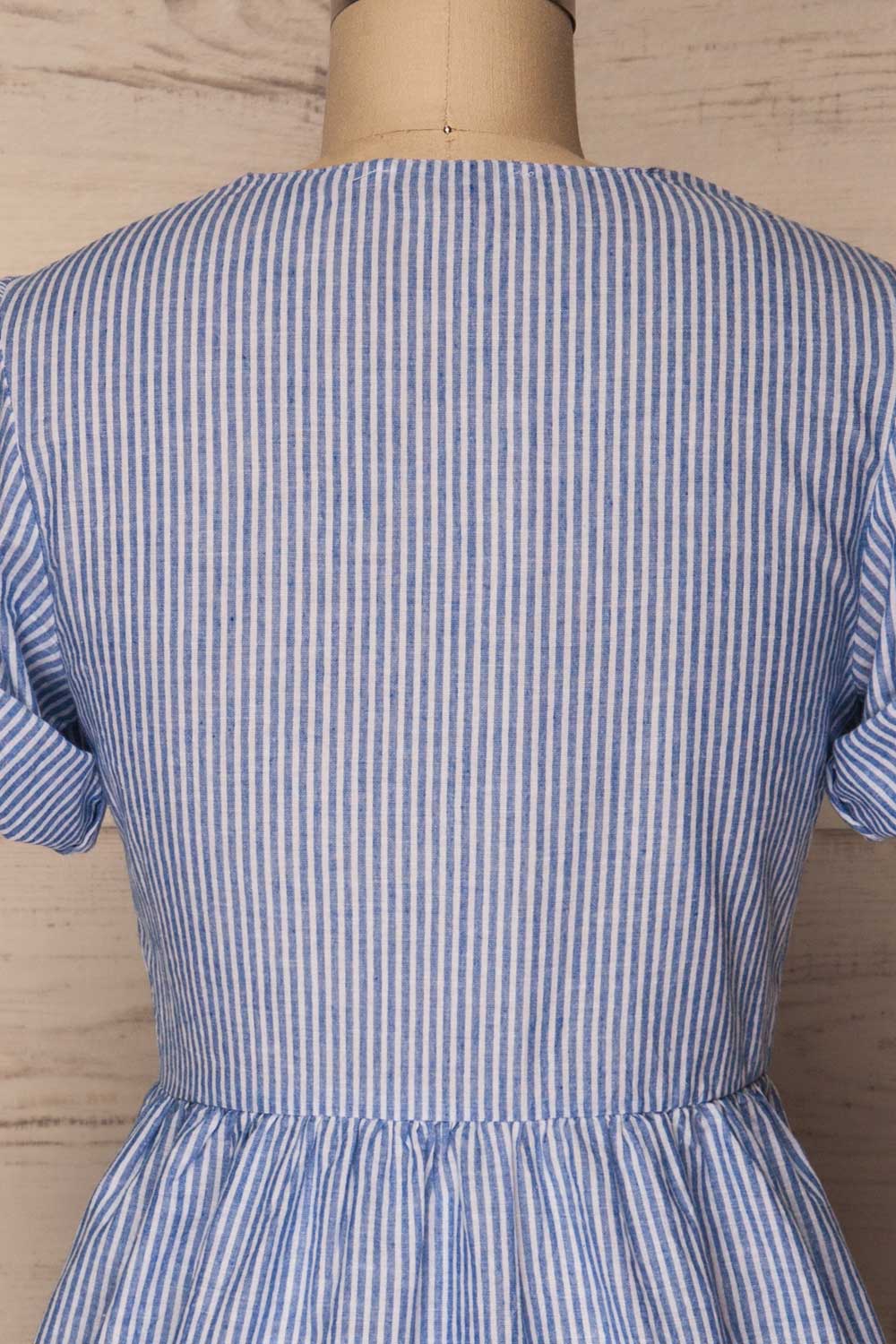 Augustow Blue & White Buttoned A-Line Dress | La Petite Garçonne 8