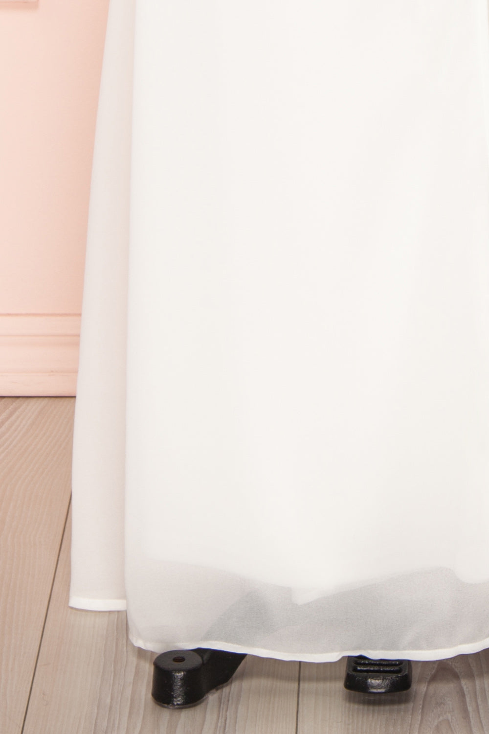 Aurelie Ivoire White Maxi Wrap Dress | Boutique 1861 bottom close-up