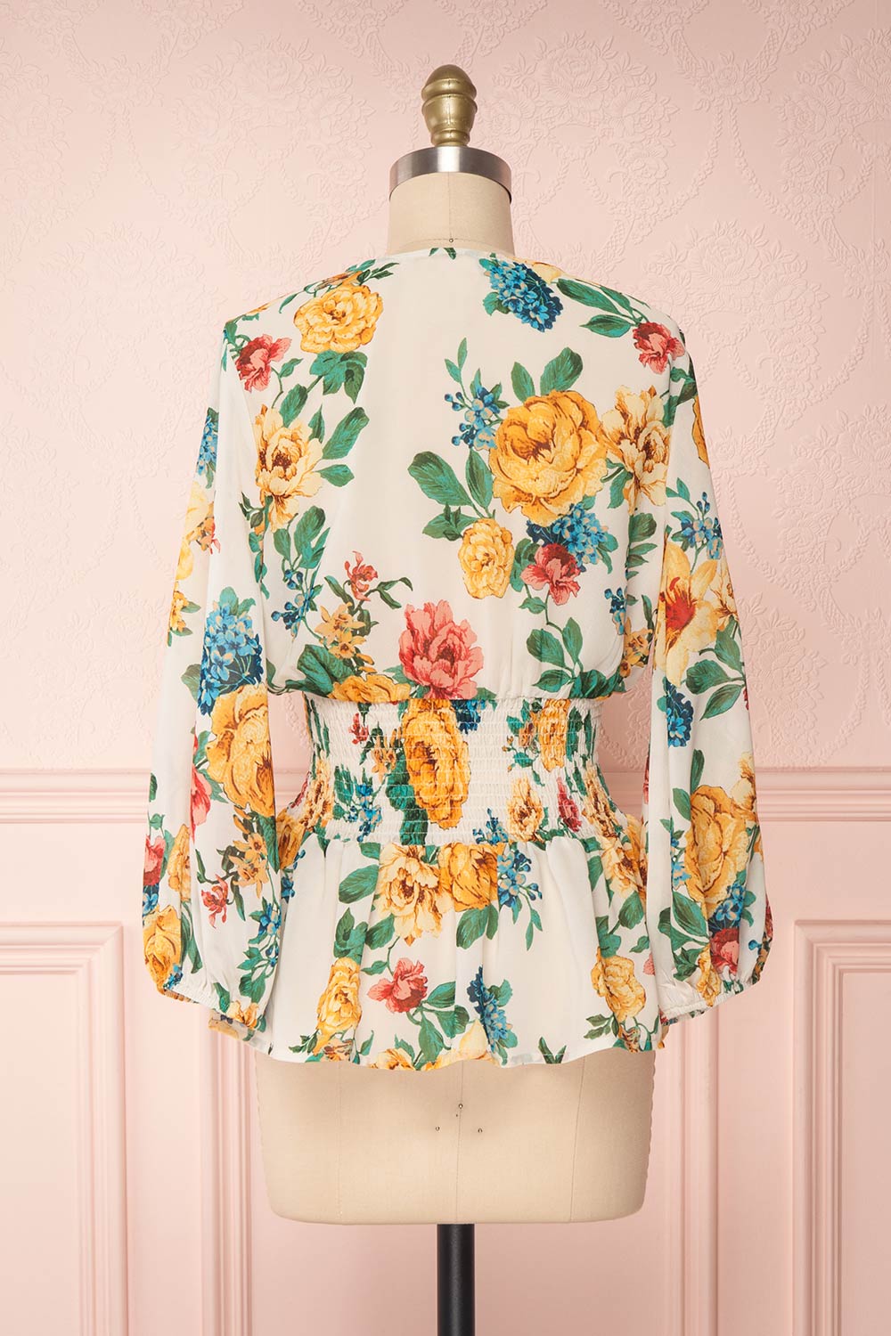 Aygen Colourful Floral Chiffon Peplum Blouse | Boutique 1861 5