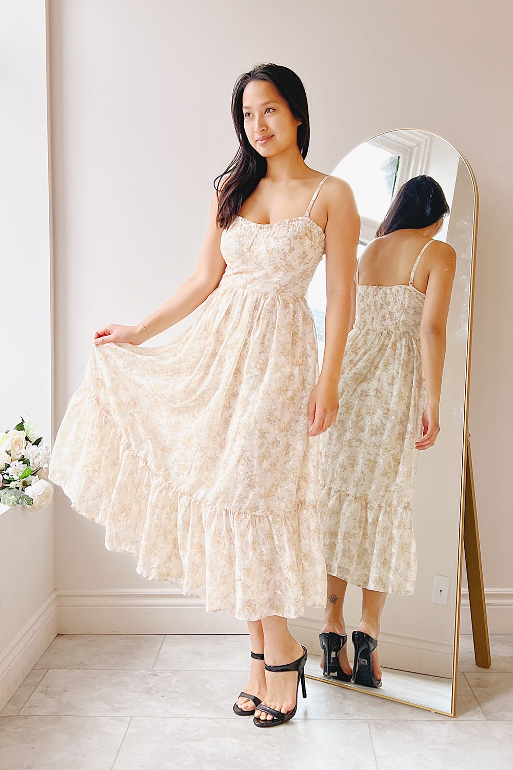 Azin Bustier Floral Midi Dress | Boutique 1861 model