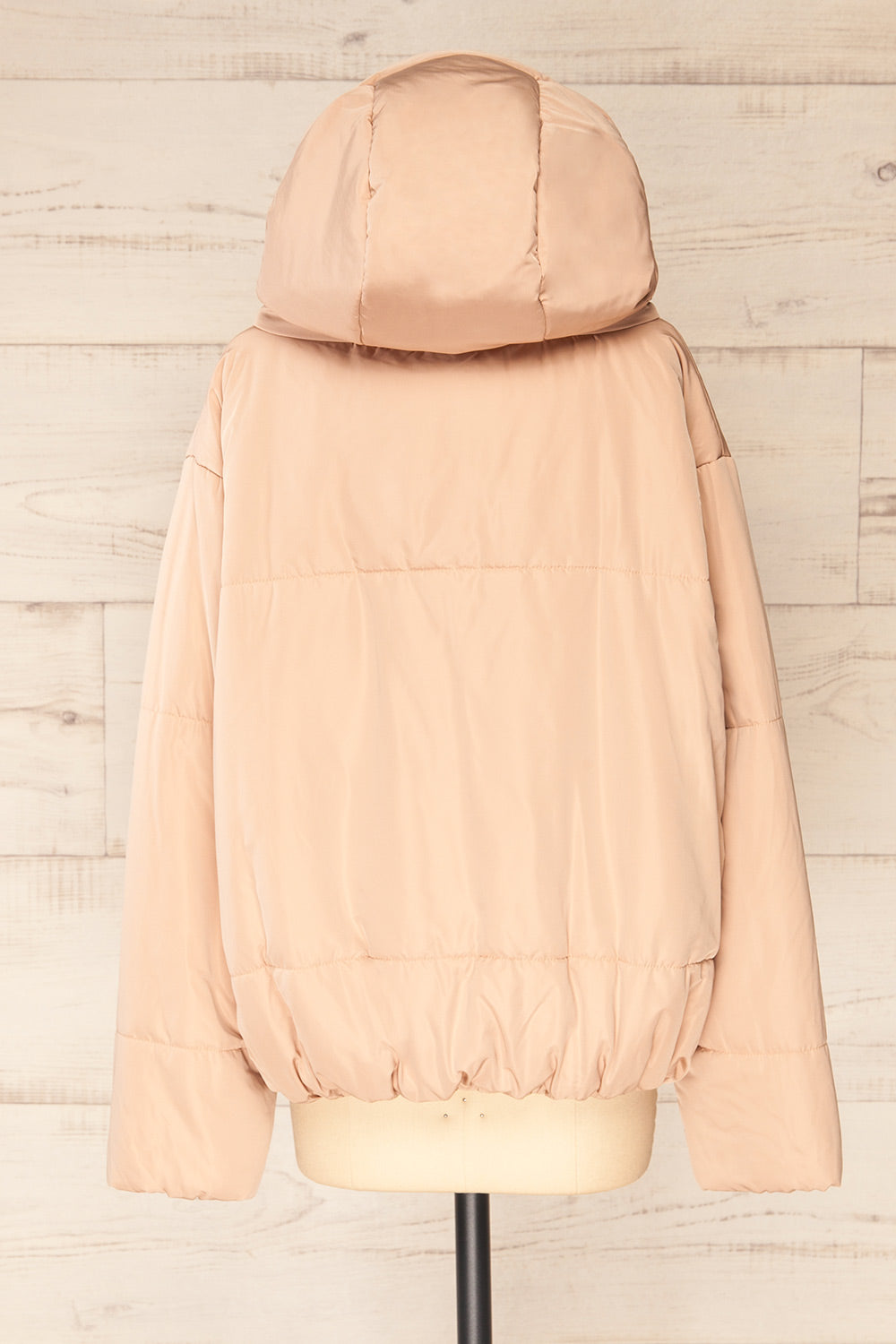 Bachillero Beige Hooded Puffer Jacket | La petite garçonne back view