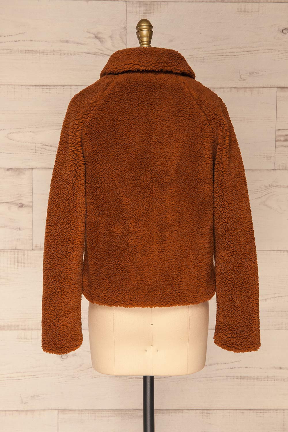 Bantigny Cannelle Brown Wooly Fleece Coat | La Petite Garçonne back view