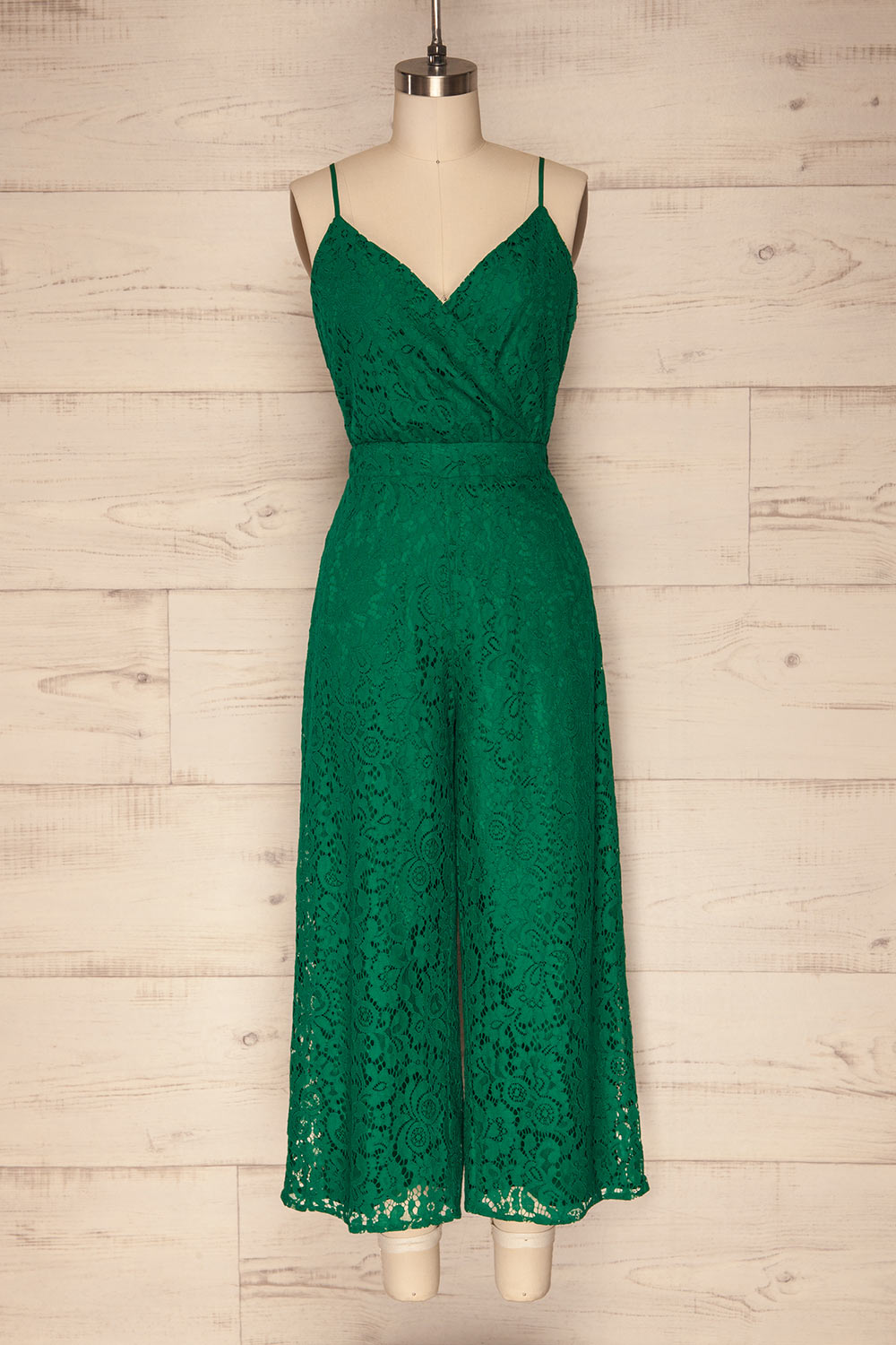 Bartasqui Emerald Green Lace Wide Leg Jumpsuit | La Petite Garçonne 1