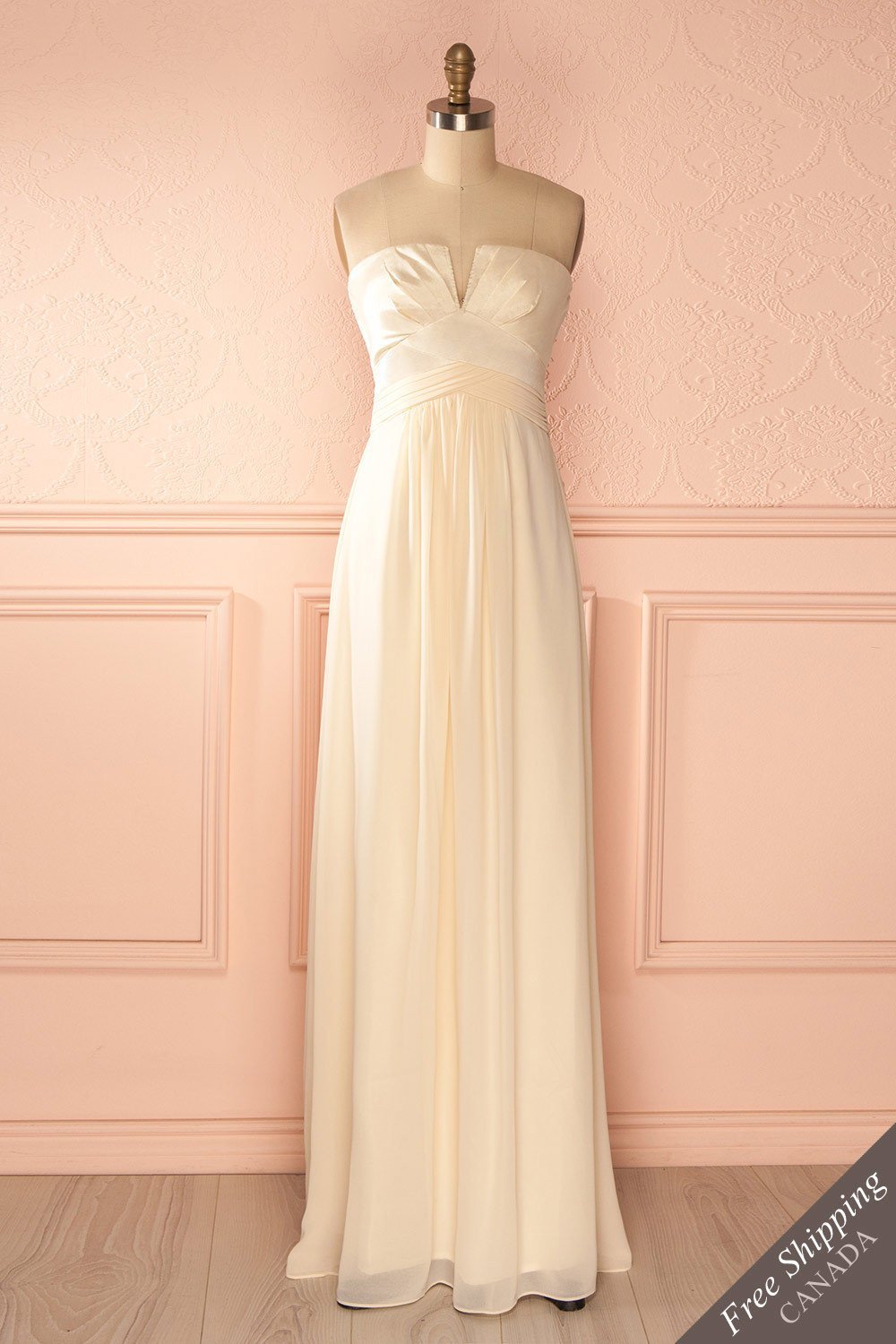 Bemia Douceur - Ivory satin bustier gown