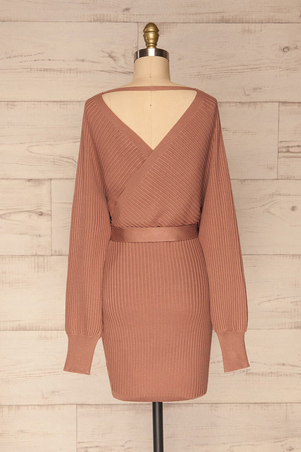 Bergame Mauve Knitted Sweater Dress | La petite garçonne back view