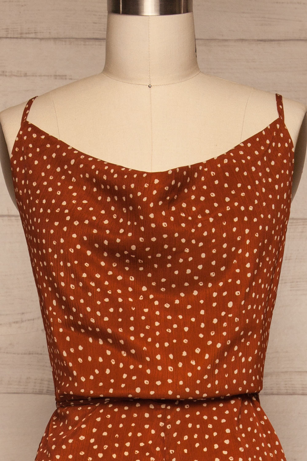 Berriedale Brown Jumpsuit | Combinaison | La Petite Garçonne front close-up