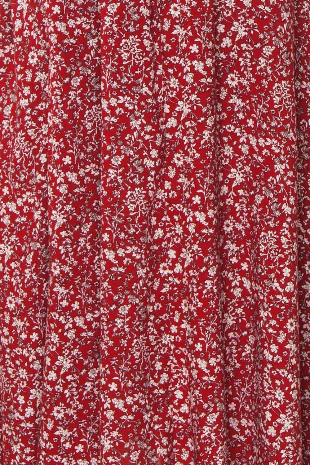 Bethel Burgundy & White Floral Maxi A-Line Dress | Boutique 1861 8