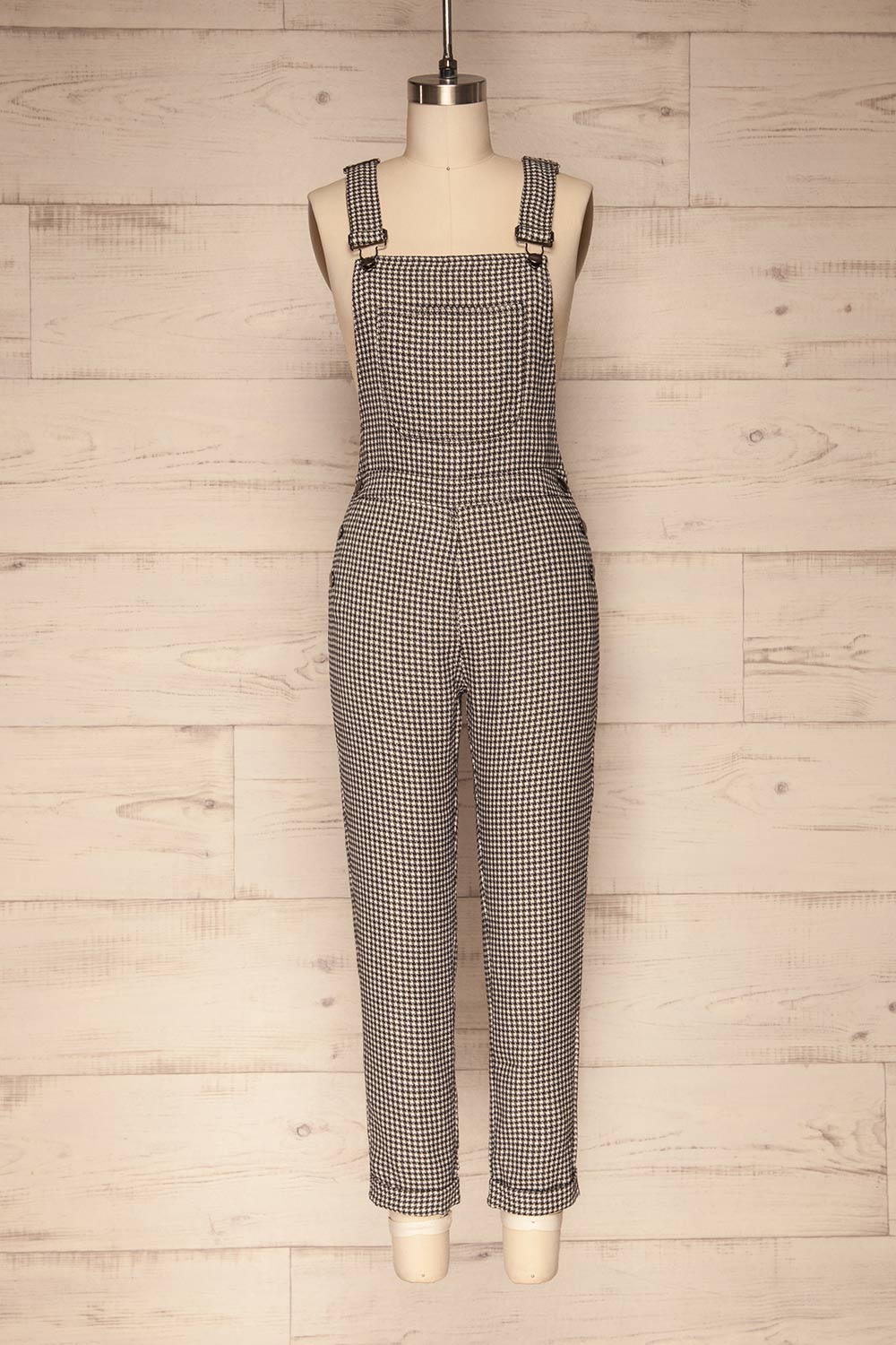 Bisaccia Black & White Houndstooth Overalls | La Petite Garçonne front view