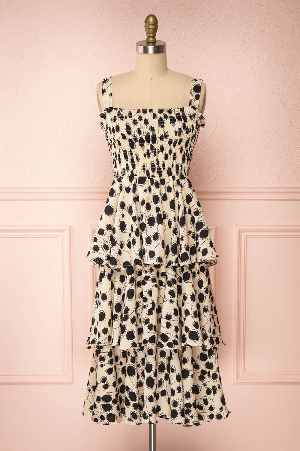 Biscotti Black & White Polkadot Midi Dress | Boutique 1861