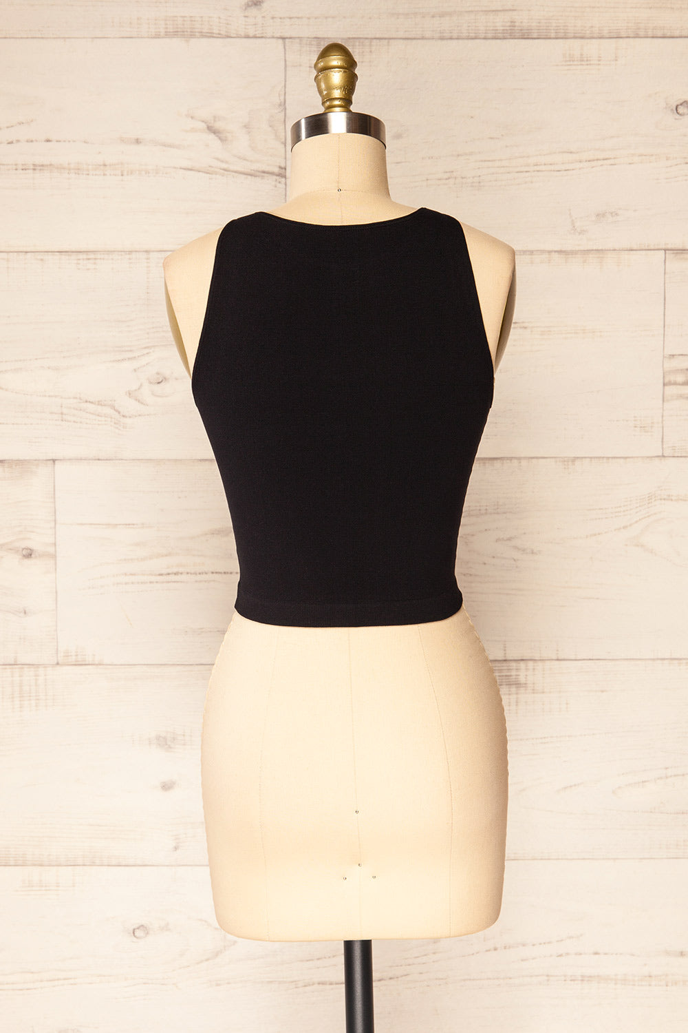 Boath Black Round Neck Cami | La petite garçonne back view
