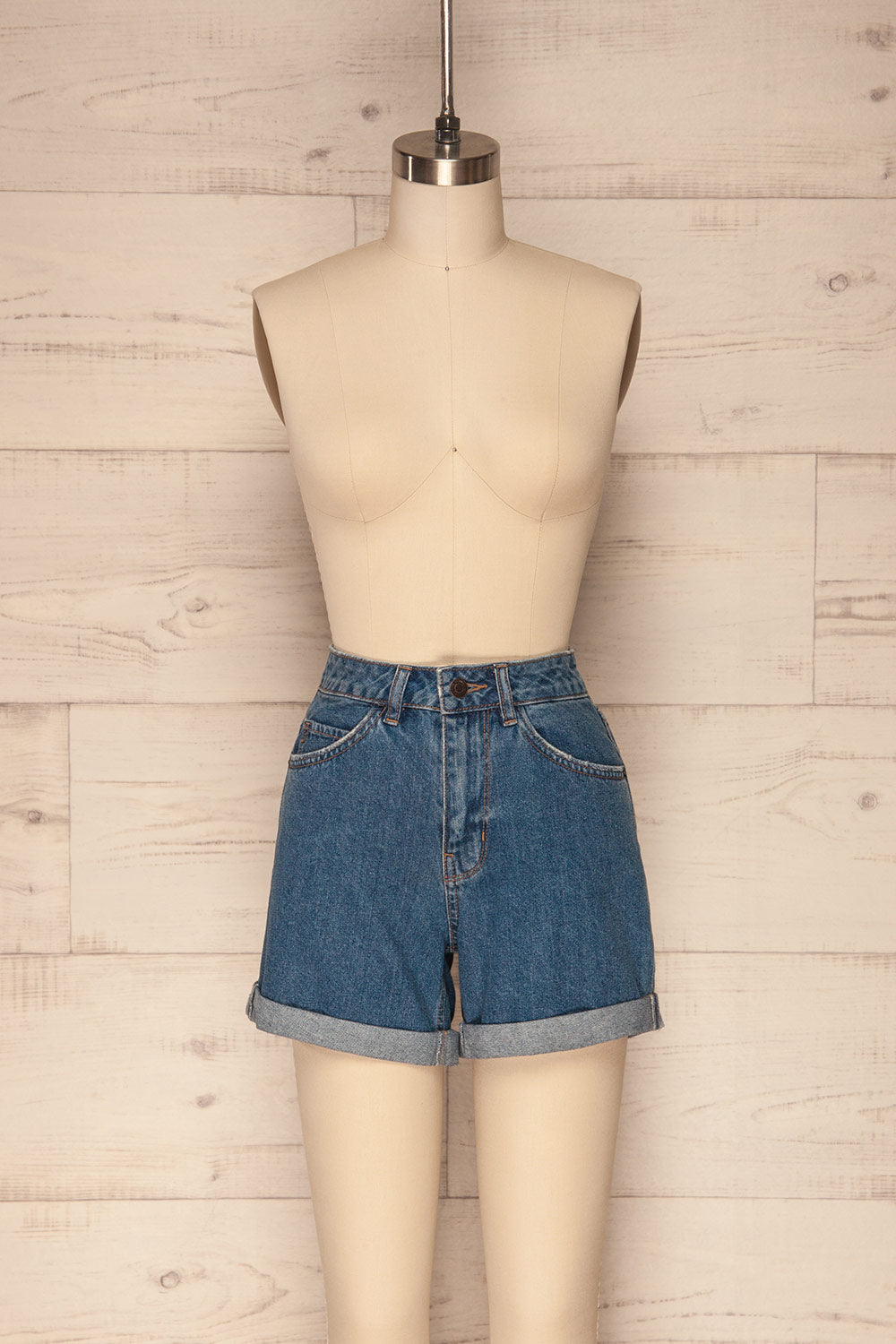 Boljun Dark Blue High Rise Jean Shorts | La Petite Garçonne