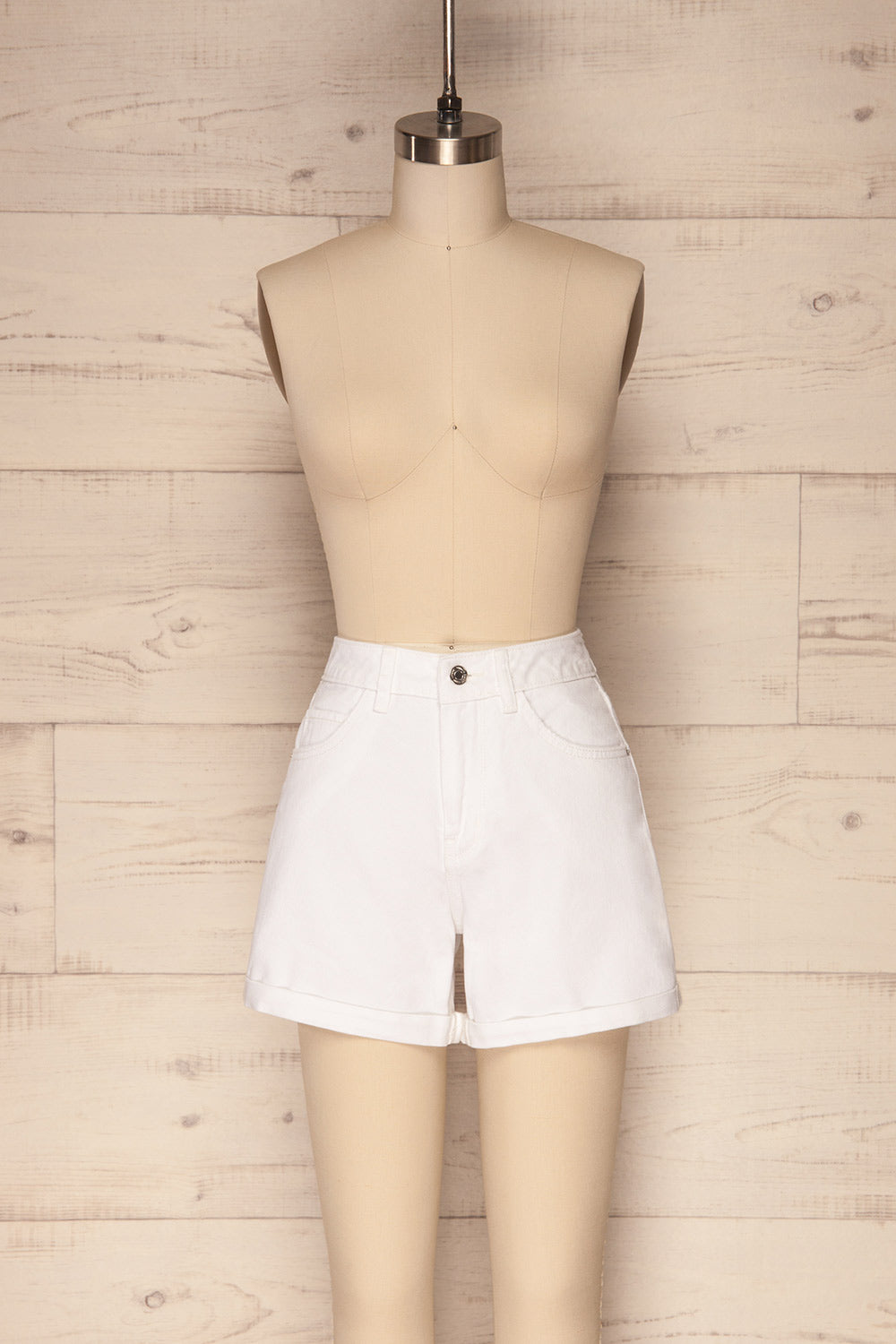 Boljun White High Rise Jean Shorts | La Petite Garçonne 1