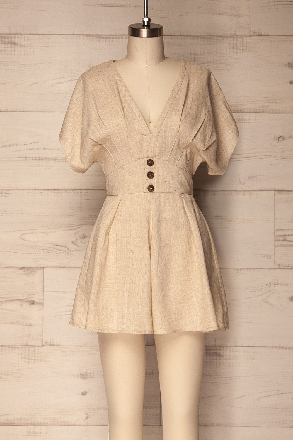 Bolkow Sand Beige Romper with Belt | La Petite Garçonne