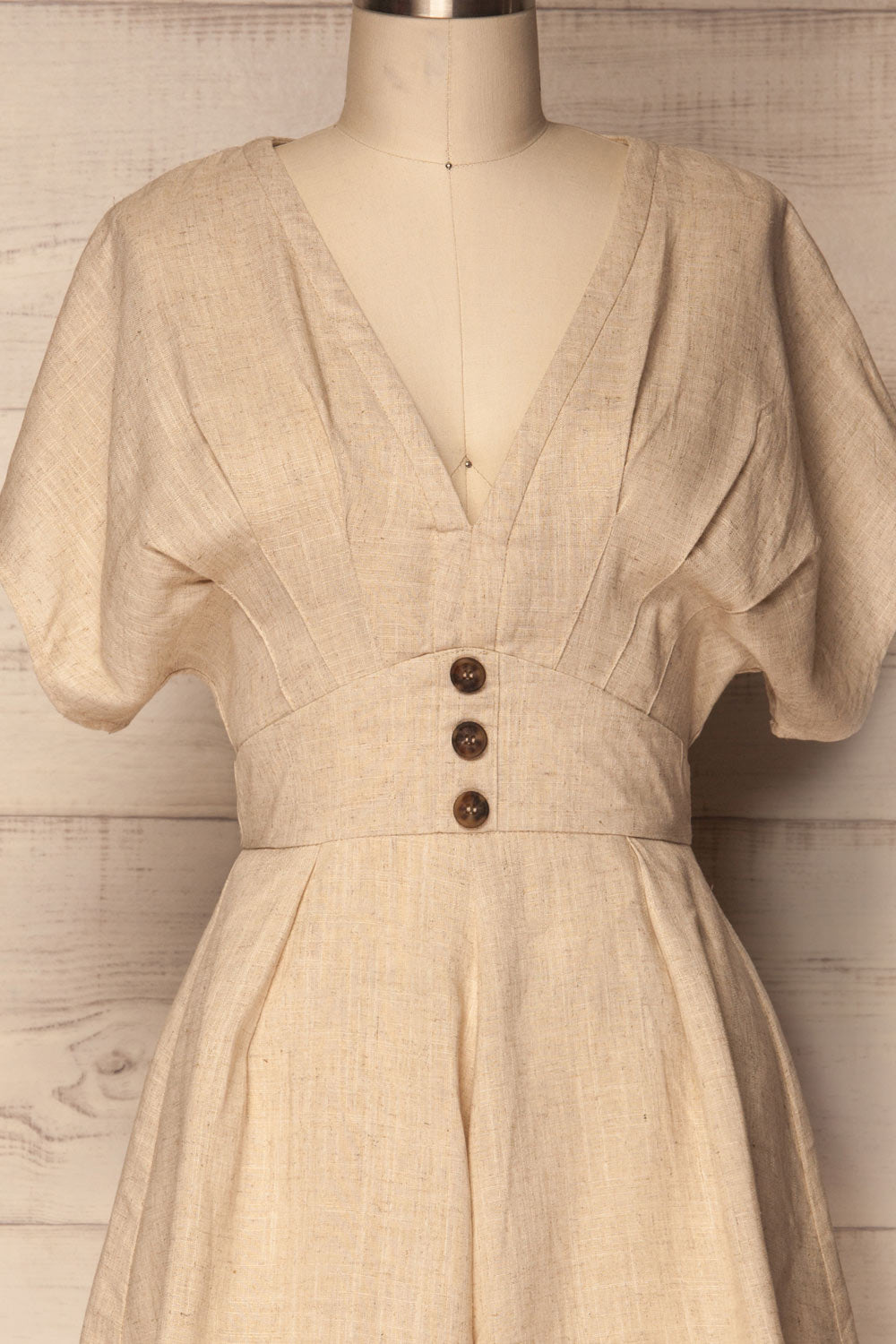 Bolkow Sand Beige Romper with Belt | La Petite Garçonne