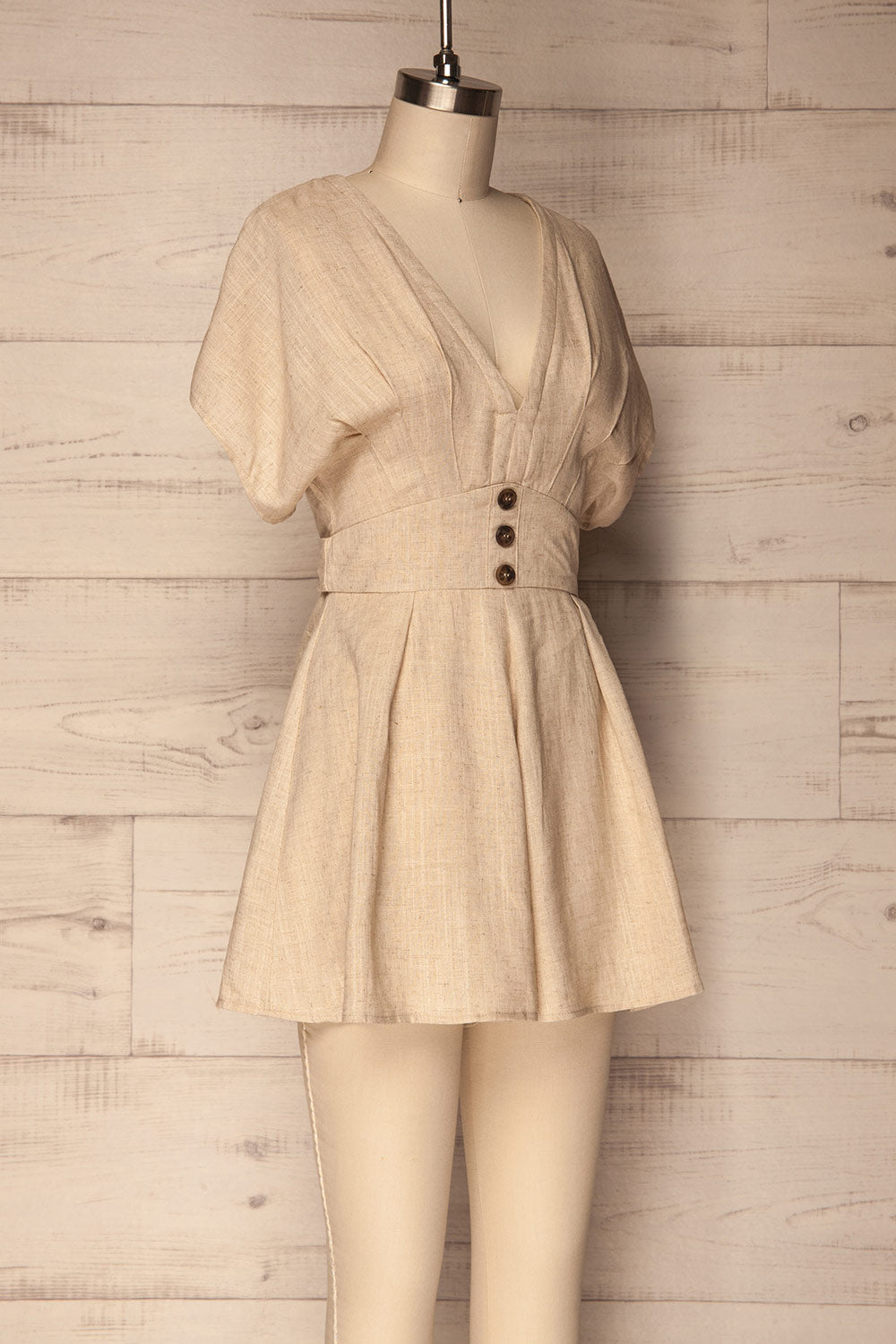 Bolkow Sand Beige Romper with Belt | La Petite Garçonne