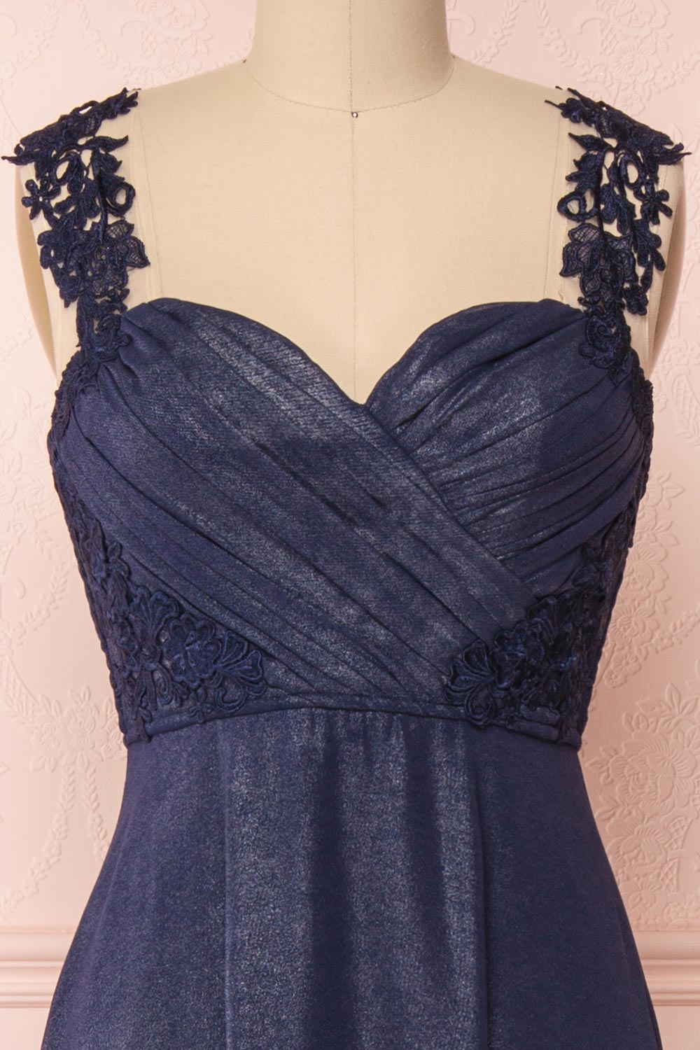 Bolor Marine | Robe Maxi Décolleté en Coeur