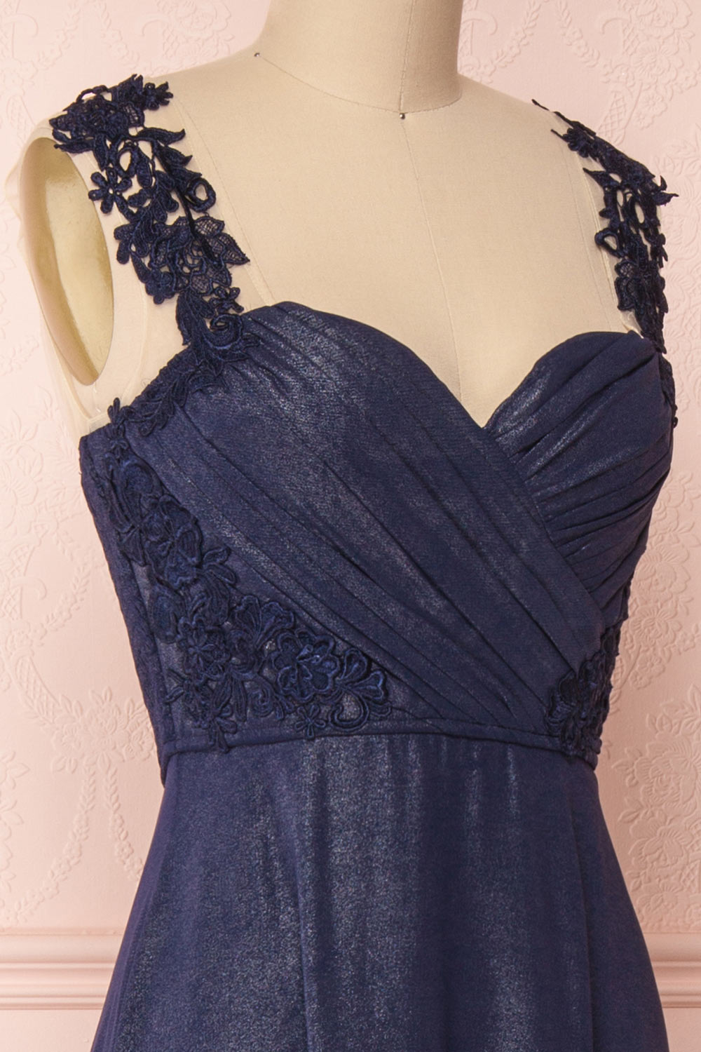 Bolor Marine | Robe Maxi Décolleté en Coeur